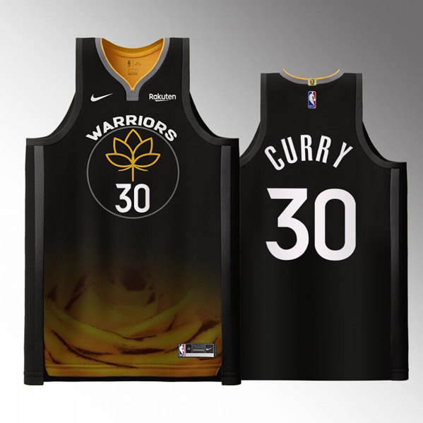 Men's Golden State Warriors #30 Stephen Curry 2022/2023 Black City edition Stitched Basketball Jersey Men's Golden State Warriors #30 Stephen Curry 2022/2023 Black City edition Stitched Basketball Jersey
